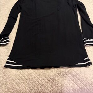 Cable & Gauge Black Long Sleeve Top with White Accents